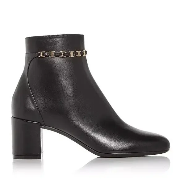 $1,100 Salvatore Ferragamo Ghila black leather ankle boots - Picture 8 of 8